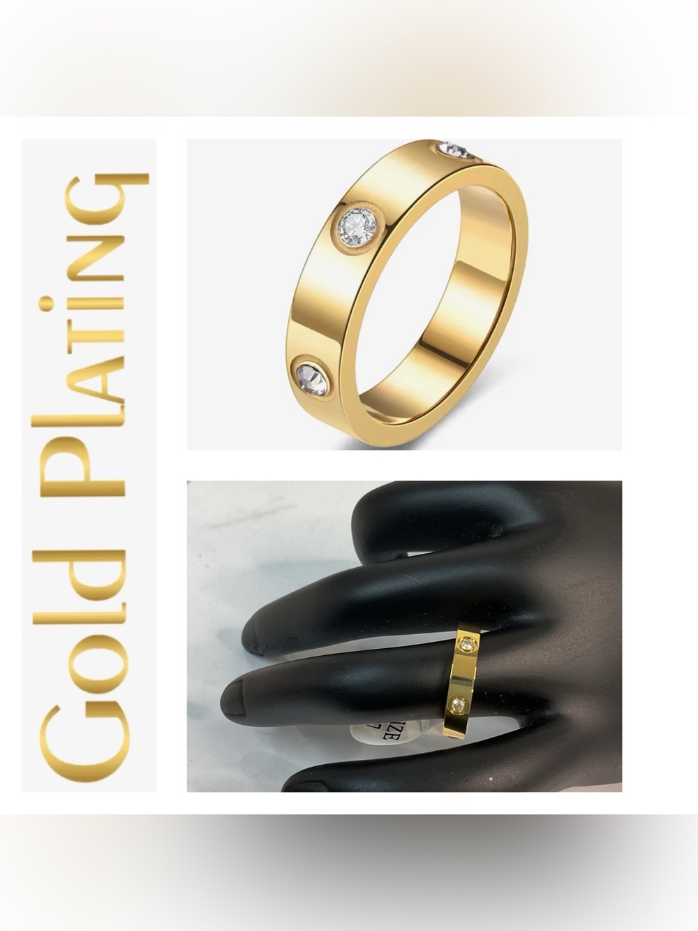 🌟🌟 18K Gold Plated Diamond Love Ring